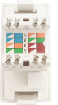 Donel Розетка DEC RJ45 UTP кат.6a, 1мод., бел. (22.5х45мм), DECF12W6A