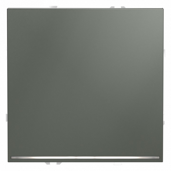 Проходной переключатель встраиваемый VOLTUM S70 одноклавишный с подсветкой 10А, (титан)