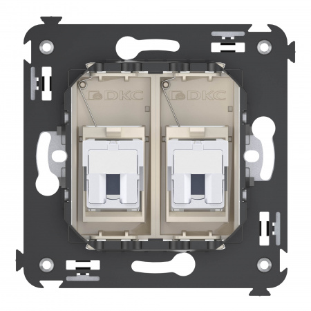 DKC Avanti Ванильная дымка Розетка телефонная двойная