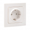 EKF PROxima Стокгольм Розетка 1-ая с/з 16А белая со шторками