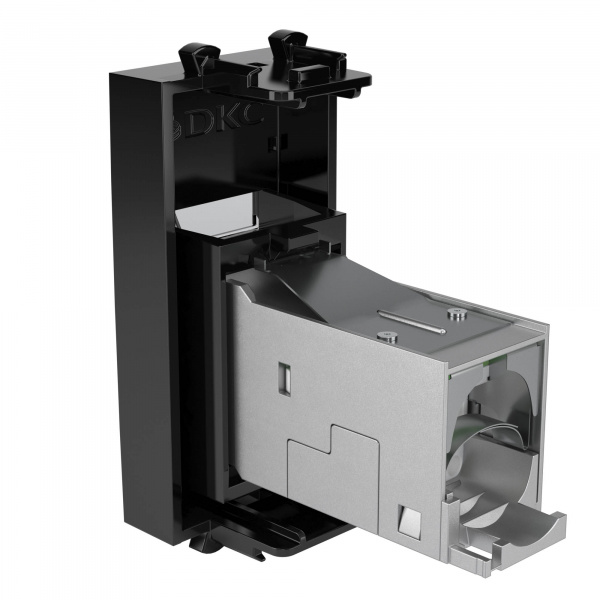 DKC Avanti Черный квадрат Компьютерная розетка RJ-45  категория 5е экранированная 1 модуль