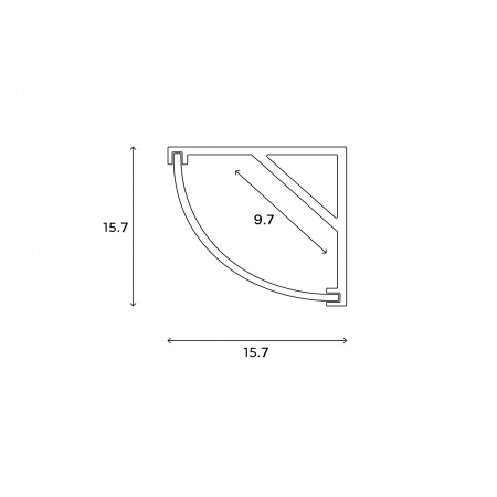 Накладной угловой внутренний профиль для светодиодной ленты Line HSBL_0197-2м, белый