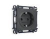 Комплект механизма электрической розетки ALFA MA906010 Графит мягкое касание с заземлением на винтовых зажимах 2P+E 16A-250V QUANT
