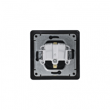 SE Glossa Антрацит Розетка с/з со шторками с крышкой, 16А, IP44 (в сборе)