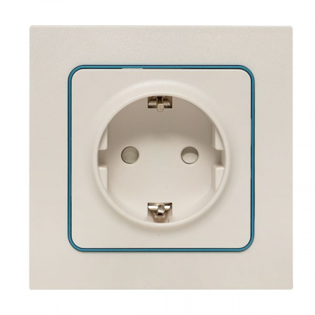 EKF PROxima Стокгольм Белый Розетка с/з, со шторками, 16А, винт.клеммы