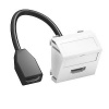 OBO Bettermann Розетка мультимедийная HDMI, 1 модуль Modul45, 45х45 мм (наклонная) с кабелем, белая