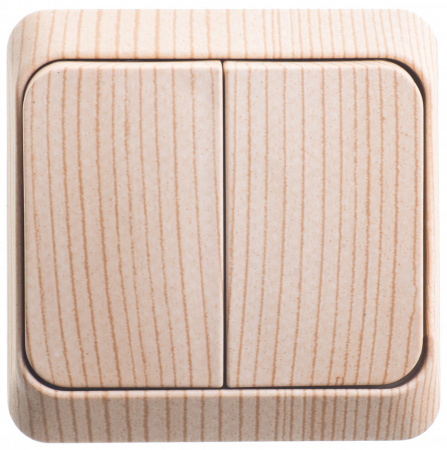 SE Этюд наруж Дача Сосна Выключатель 2-клавишный (сх. 5)