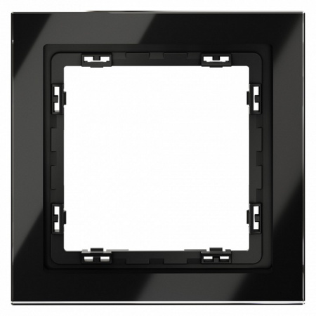 Рамка стеклянная VOLTUM S70 на 1 пост, (черный,стекло)
