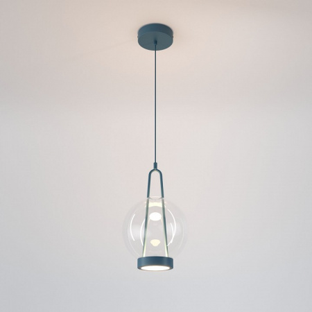 Подвесной светодиодный светильник со стеклянным плафоном 50267/1 LED синий Eurosvet Frasco