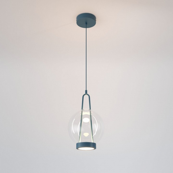 Подвесной светодиодный светильник со стеклянным плафоном 50267/1 LED синий Eurosvet Frasco