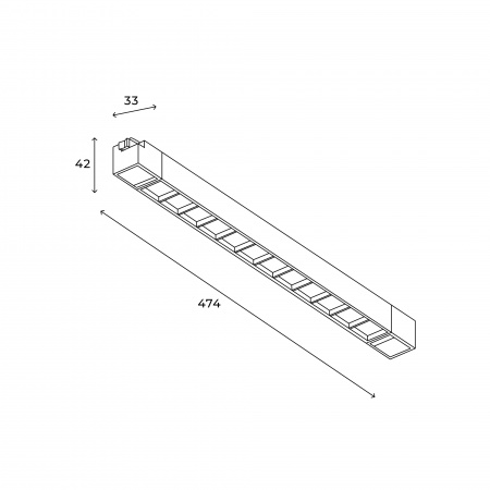 Трековый линейный светильник направленного света Skylite HSBL_0145 Однофазный,474мм- 4000К, 30Вт, чёрный