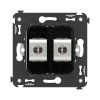 DKC Avanti Компьютерная розетка RJ-45 без шторки в стену, кат.5e двойная экранированная, Черный квадрат