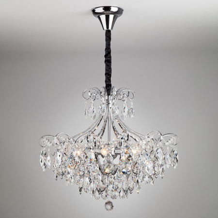 Подвесная люстра с хрусталем 10080/6 хром Eurosvet Crystal