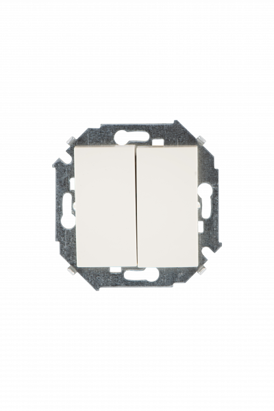 Simon 15 Бежевый Выключатель 2-клавишный, 16А, 250В, винт.зажим