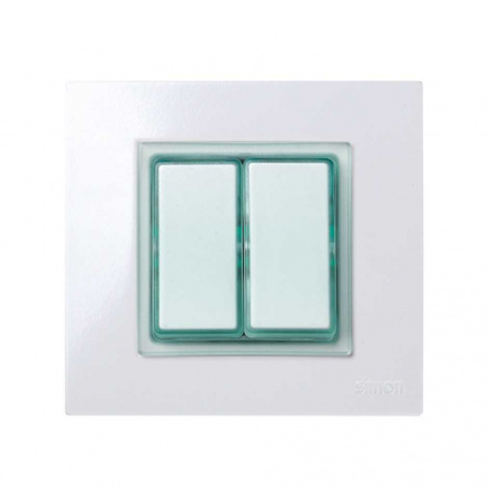 Simon 27 Play Зеленая прозрачная Накладка на выключатель, декоративная, сменная, узкая