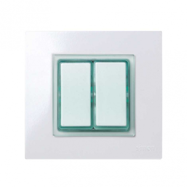 Simon 27 Play Зеленая прозрачная Накладка на выключатель, декоративная, сменная, узкая