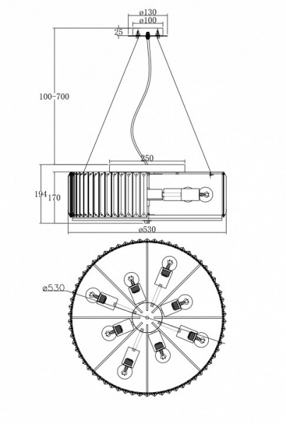 Потолочный светильник MOD080CL-08CH Maytoni Recinto