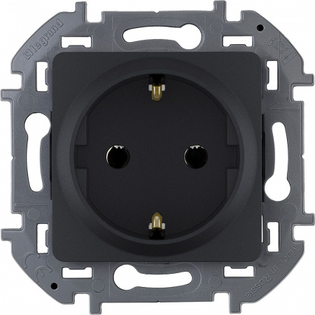 Legrand INSPIRIA Антрацит Розетка 2К+З - немецкий стандарт - 16 А - 250 В
