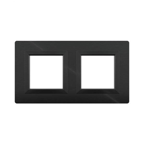 DKC Avanti Черный Алюминий Рамка 4 модуля