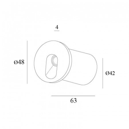 DK1011-DG Светильник встраиваемый в стену, IP 20, LED, 1 Вт, серый, алюминий