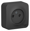 SE Blanca наруж Антрацит Розетка б/з со шторками 16А, 250В, изолир. пластина