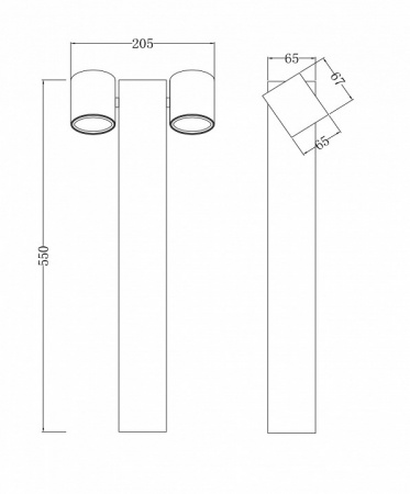 Фонарь уличный (столб) O010FL-02B Maytoni Wall Street