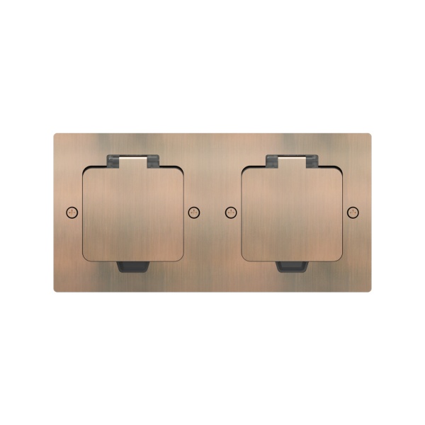 Лючок Surface 4 мод. (2 мод. 45х45 мм.), красная медь, IP44