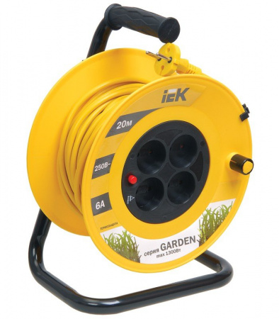 IEK Катушка УК20 с т/з 4 места 2Р/20м 2х0,75 мм2 "Garden"