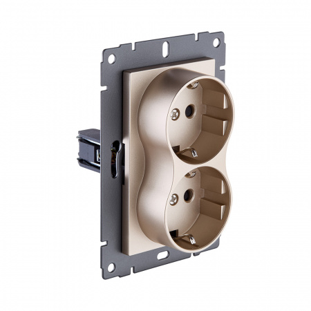 Розетка штепсельная SCHUKO двойная 16A/250 В, золотой Kollinger REA-032GD для Aspekt, Eleganz, Reflex