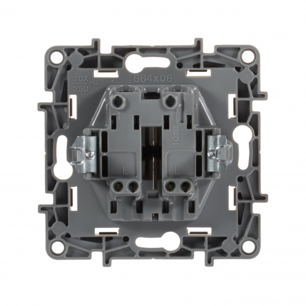 Legrand Etika Слоновая кость Выключатель 2-х клавишный, 10А, Винтовые клеммы