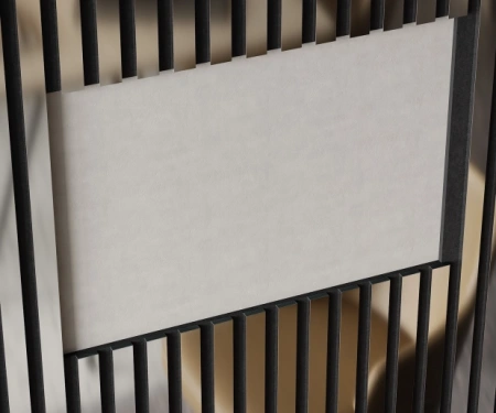 Комплект акуст.панелей, черный войлок, 1200х300х19мм, рейки ЭКОПОЛИМЕР, хром/2шт