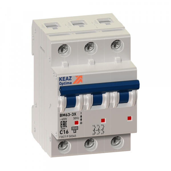 КЭАЗ OptiDin ВМ63Р Выключатель нагрузки 3P 40A   AC (BM63P-340-ОМ4-РЕГ)