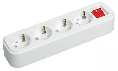 IEK Розетка переносная разб. с выкл. К04В 4 места CLASSIC