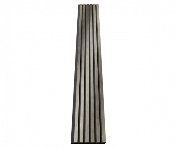 Комплект акуст.панелей, черный войлок, 3000х300х19мм, рейки ЭКОПОЛИМЕР, платина матовая/2шт