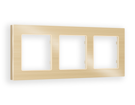 Рамка ALFA Platos (Шампань Металл шлифованный) 3-ая AF550303