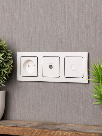 EKF PROxima Стокгольм Белый Линяя черная Рамка 3-ая