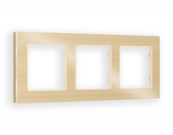 Рамка ALFA Platos (Шампань Металл шлифованный) 3-ая AF550303