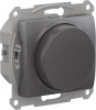 SE Glossa Графит Светорегулятор (диммер) повор-нажим, LED, RC, 400Вт, мех.