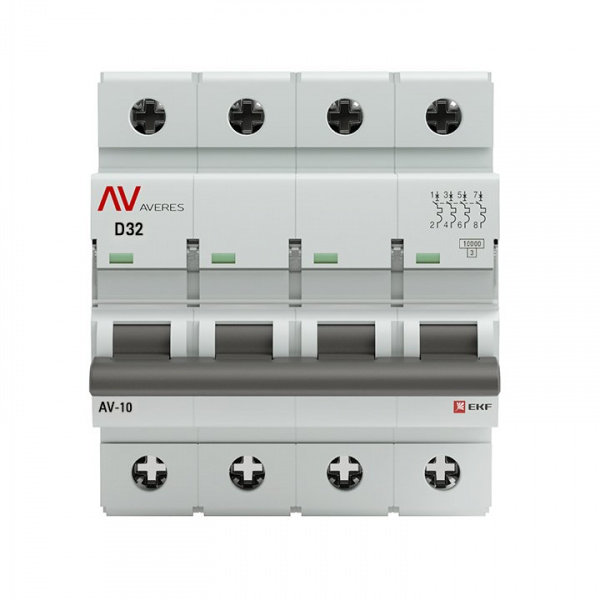 EKF Averes AV-10 Автоматический выключатель  (D) 4P 32А 10kA