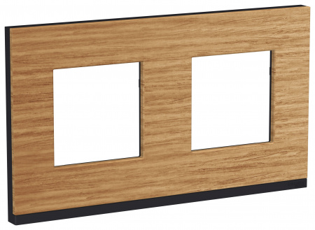 SE Unica Pure Дуб/Антрацит Рамка 2-ная горизонтальная