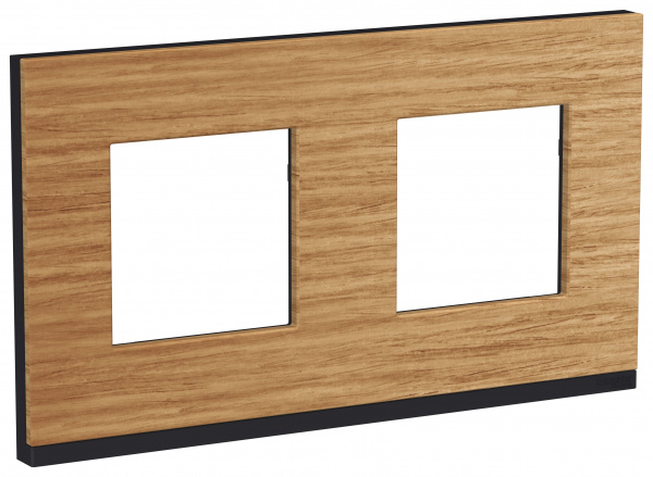 SE Unica Pure Дуб/Антрацит Рамка 2-ная горизонтальная