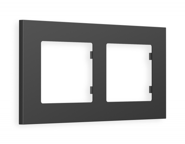 Рамка ALFA Qubi (Графит Мягкое касание) 2-ая AF250802