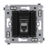 DKC Avanti Черный квадрат Компьютерная розетка RJ-45 одинарная  категория  6 экранированная