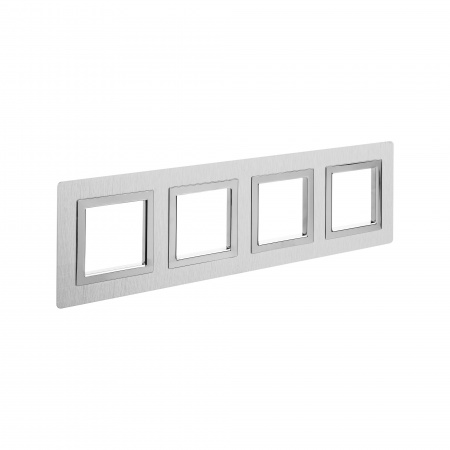 DKC Avanti Серый Алюминий Рамка 8 модулей