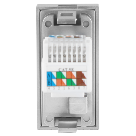Розетка DEC RJ45 UTP кат.5e, 1мод., алюм. матовая (22.5х45мм)