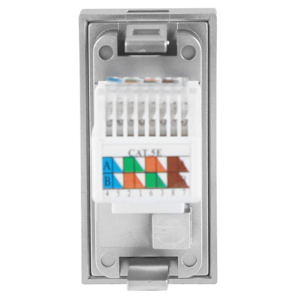 Розетка DEC RJ45 UTP кат.5e, 1мод., алюм. матовая (22.5х45мм)