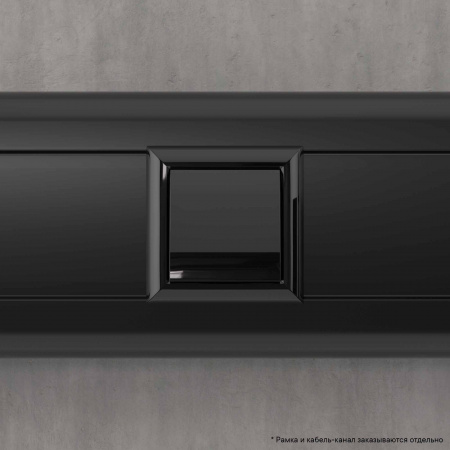 DKC Avanti Черный квадрат Вывод кабеля 2 модуля