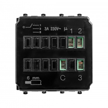 DKC Avanti Черный квадрат Механизм управления вентиляторами 2 модуля