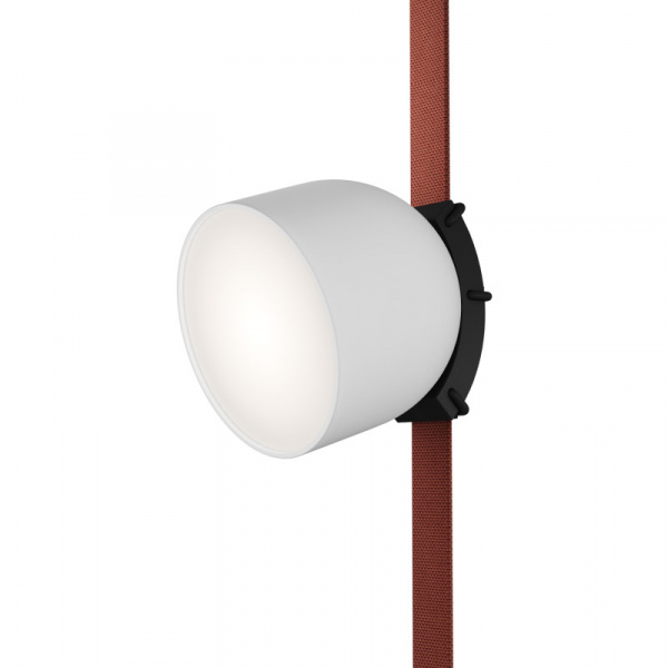 DK5642-WH+BK Поворотный светильник для трека-ремня Belty Smart, серия Spot, со светодиодом, D100*H107мм, 48V DC, 12W, RA90, 120°, 3000-5700K, IP20, белый с черным, алюминий