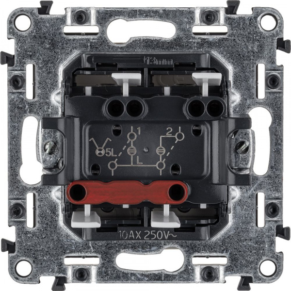 Legrand Valena LIFE DIY Сл.кость Выключатель 2-клавишный с подсветкой 10А 250В